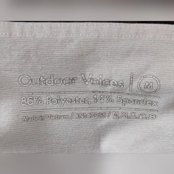 Outdoor Voices Colorblock Green Blue White Stretchy 7/8 Springs Leggings M - Picture 6 of 6